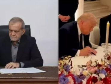 Presiden AS Donald Trump dan Presiden Iran Masoud Pezeshkian resmi menandatangani “Nota Kesepahaman Islamabad” untuk mengakhiri konflik. (Courtesy Beritasatu.com/Google)