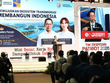 Wali Kota Batam, Amsakar Achmad, saat menjadi narasumber dalam Pelepasan Tim Ekspedisi Patriot Tahun 2026 yang digelar Kementerian Transmigrasi di Balai Kartini, Jakarta Selatan, Kamis (30/7/2026). 