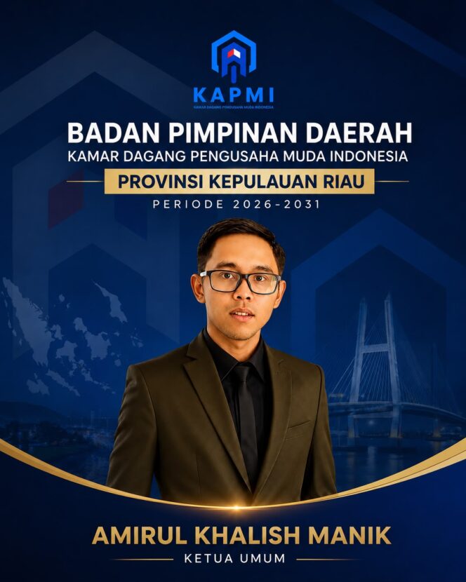 
					Amirul Khalish Manik Resmi Ditunjuk sebagai Ketua Umum BPD KAPMI Provinsi Kepulauan Riau 2026-2031