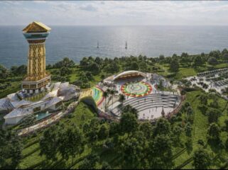 Animasi bangunan Museum dan Monumen Bahasa Nasional Pulau Penyengat. (Sumber: Dinas PUPP Kepri)