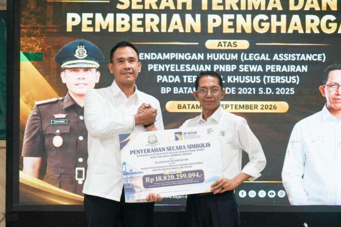
					Sinergi BP Batam dan Kejari Batam, Rp18,82 Miliar PNBP Sewa Perairan Tersus Berhasil Diselesaikan
